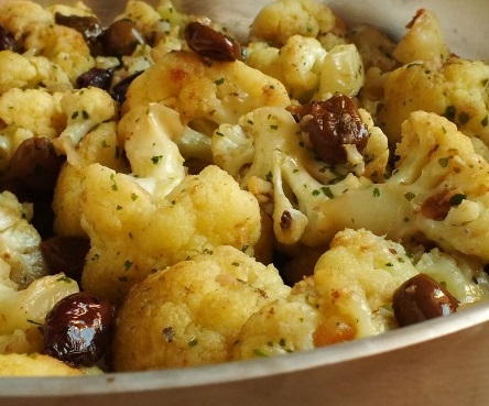 Cavolfiore stufato con le olive
