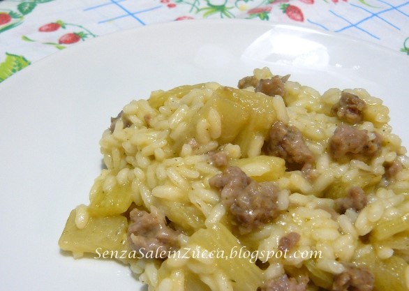Risotto con cardi e salciccia