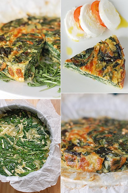 Torta salata di rucola e spinaci